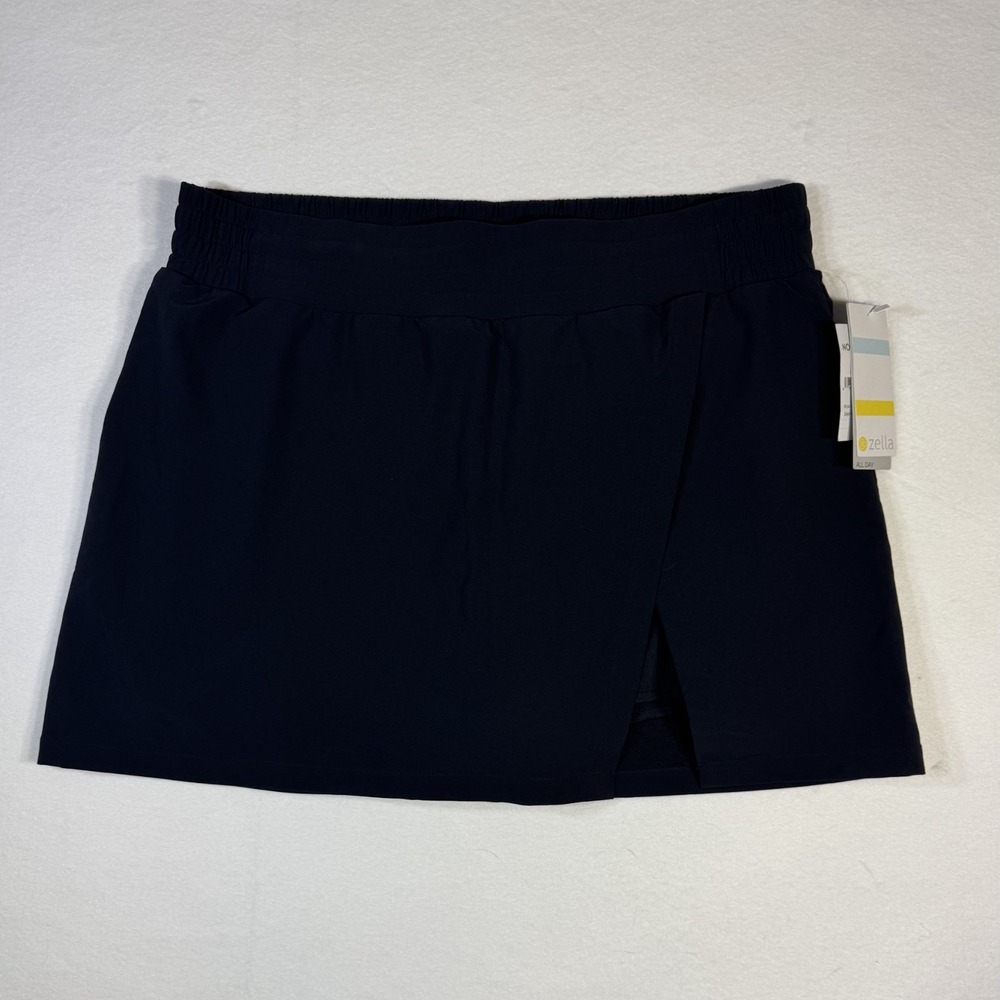Zella Getaway Wrap Pockets Athletic Golf Tennis Skort Women's Large Black NWT